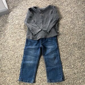 Levi's toddler pants and Honest company Henley long sleeve bundle
